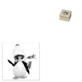 愛らしい手作りクルミペンギンオーナメント ラバースタンプ
