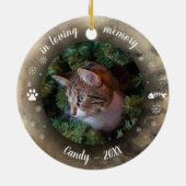 愛らしい手作りペットメモリアルカスタムフォト セラミックオーナメント (裏面)