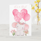 愛らしい手図解入りの、写真付きの「女の子だ」 カード (黄色い花)