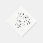 愛らしい手描きの恋する小鳥の結婚式用ナプキン スタンダードカクテルナプキン (角)