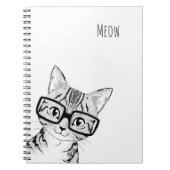 愛らしい手描きの真面目な猫の芸術のノート ノートブック (正面)