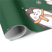 愛らしい手描きクリスマス動物ギフトラッピング ラッピングペーパー (ロールコーナー)
