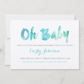 愛らしい手書きベビーボーイシャワー 招待状 (正面)