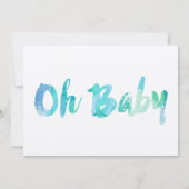 愛らしい手書きベビーボーイシャワー 招待状 (裏面)