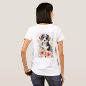 「愛らしい手：子犬ラブティー」 Tシャツ (裏面フル)
