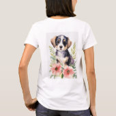 「愛らしい手：子犬ラブティー」 Tシャツ (裏面)