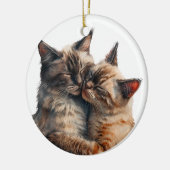 愛らしい抱き締めシャム猫 セラミックオーナメント (左)