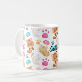 愛らしい数々のスタイル猫の足跡 コーヒーマグカップ (正面左)