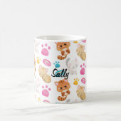 愛らしい数々のスタイル猫の足跡 コーヒーマグカップ (中央)