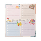 愛らしい数々の色の食料品ショッピングリスト ノートパッド (正面)