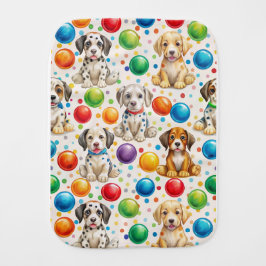 愛らしい斑点のある子犬のパターン – よくはしゃぐデザイン バープクロス