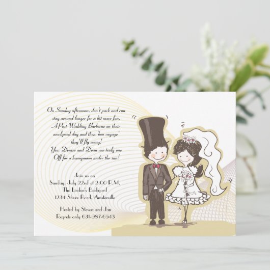 愛らしい新婚ポスト結婚式招待状 招待状 (スタンド正面)