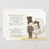 愛らしい新婚夫婦が結婚式の招待状を投稿 招待状 (正面/裏面)