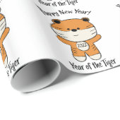 愛らしい新年2022年タイガー ラッピングペーパー (ロールコーナー)