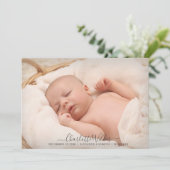 愛らしい新生児フォト誕生フラット 案内状 (スタンド正面)