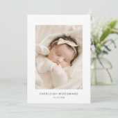 愛らしい新生児写真誕生 案内状 (スタンド正面)