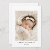 愛らしい新生児写真誕生 案内状 (正面/裏面)