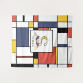 愛らしい新造形主義アートモノグラム。文字S タペストリー (正面(横))