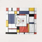 愛らしい新造形主義アートモノグラム。文字T タペストリー (正面(横))