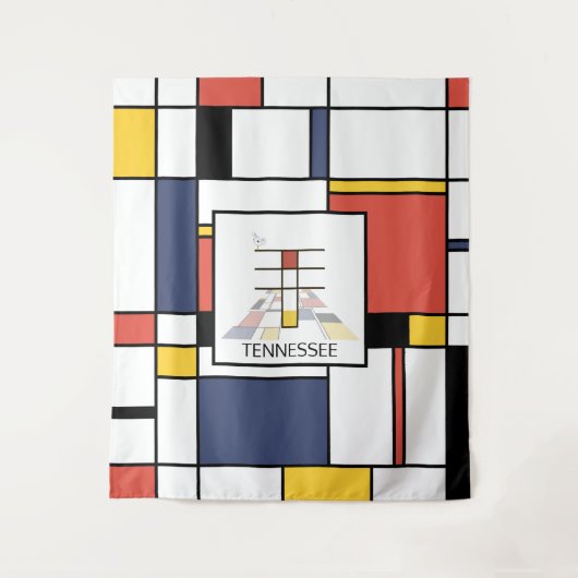 愛らしい新造形主義アートモノグラム。文字T タペストリー (正面)