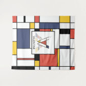 愛らしい新造形主義アートモノグラム。文字V タペストリー (正面(横))