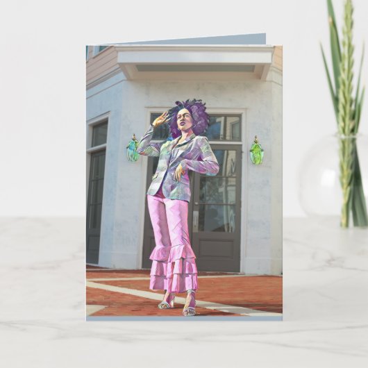 愛らしい日アフリカ/アフリカ系アメリカ人あいさつ空白のき カード (正面)