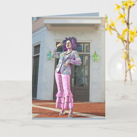 愛らしい日アフリカ/アフリカ系アメリカ人あいさつ空白のき カード (黄色い花)