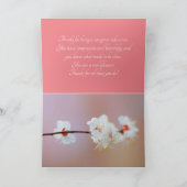 愛らしい日本のアプリコットの花 サンキューカード (内部)