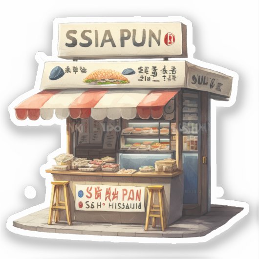 愛らしい日本のグルメシール シール (正面)