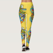 愛らしい明るい黄色のトラベラーマンアートワーク レギンス (裏面)
