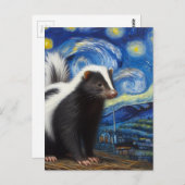 愛らしい星空の夜スカンクヴァンゴッホ ポストカード (正面/裏面)