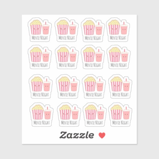 愛らしい映画夜 シール (シート)