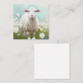 愛らしい春空白の羊(背面) ノートカード (正面/裏面)
