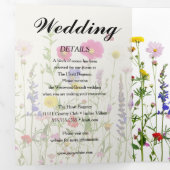 愛らしい春結婚の季節 三つ折り招待状 (内部最初)