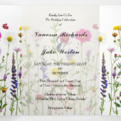 愛らしい春結婚の季節 三つ折り招待状 (内部中)