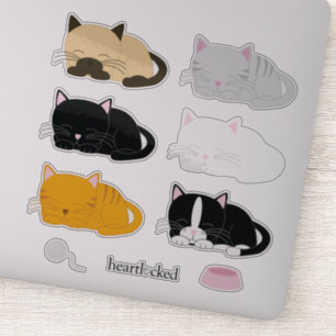 愛らしい昼寝の子猫コレクション シール