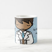 愛らしい最初の聖餐式の少年の青い名前 コーヒーマグカップ (中央)