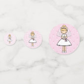 愛らしい最初の聖餐式ブロンドの女の子の名前 コンフェッティ (正面)