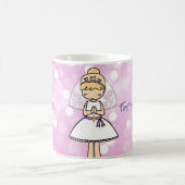 愛らしい最初の聖餐式ブロンドの女の子の名前mag コーヒーマグカップ (中央)