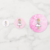 愛らしい最初聖餐式の小さな女の子 コンフェッティ (正面)