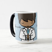 愛らしい最初聖餐式の男の子の青の名前 モーフィングマグカップ (正面左)