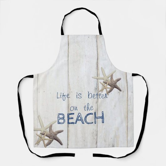 愛らしい木の質感、ヒトデ、ビーチ エプロン (正面)