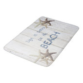 愛らしい木の質感、ヒトデ、ビーチ バスマット (アングル)