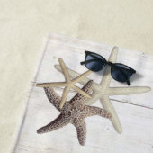 愛らしい木の質感、ヒトデ、ビーチ ビーチタオル (インサイチュ)