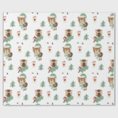 愛らしい木 | Teddy Bearクリスマス ラッピングペーパー (フラット)