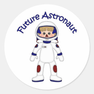 愛らしい未来の宇宙飛行士のT型と贈り物 ラウンドシール