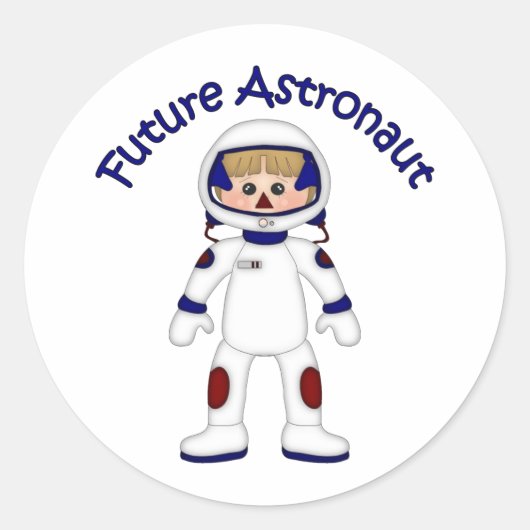 愛らしい未来の宇宙飛行士のT型と贈り物 ラウンドシール (正面)