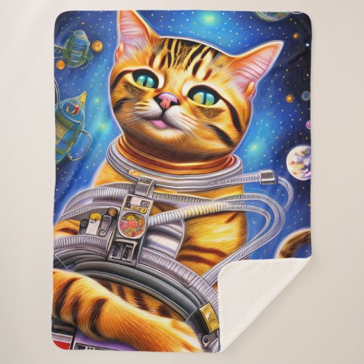 愛らしい未来的な宇宙飛行士 シェルパブランケット (正面)