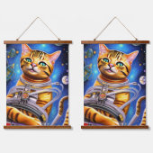 愛らしい未来的な宇宙飛行士 吊り下げ型タペストリー (ダブル)