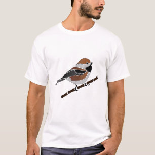 愛らしい本物の《鳥》アメリカゴガラの鳥の漫画 Tシャツ
